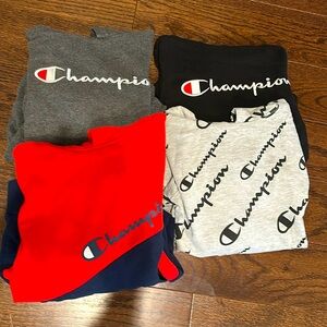 4 champion hooded sweatshirts size youth medium